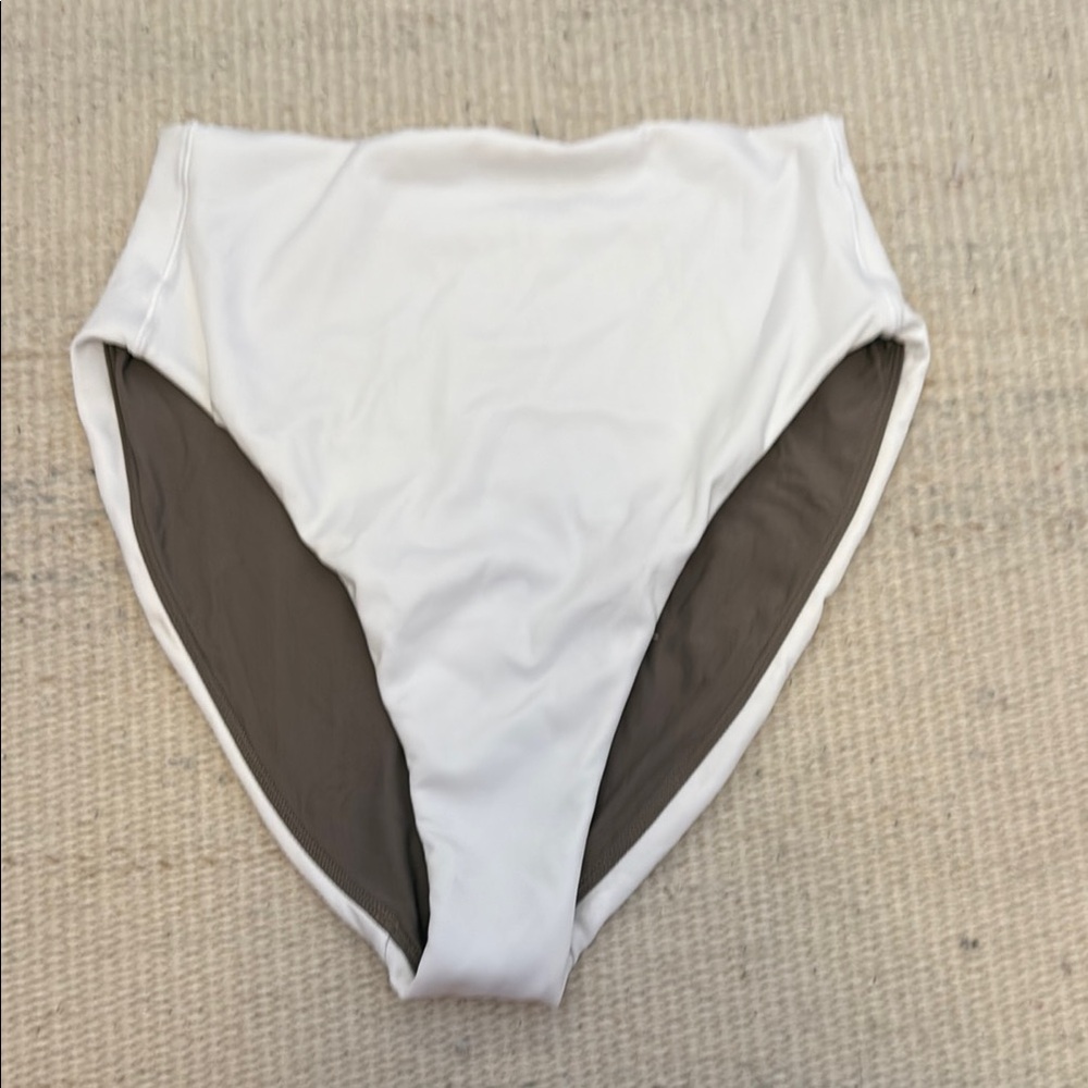 White High-Waisted Left On Friday Swim Bottom